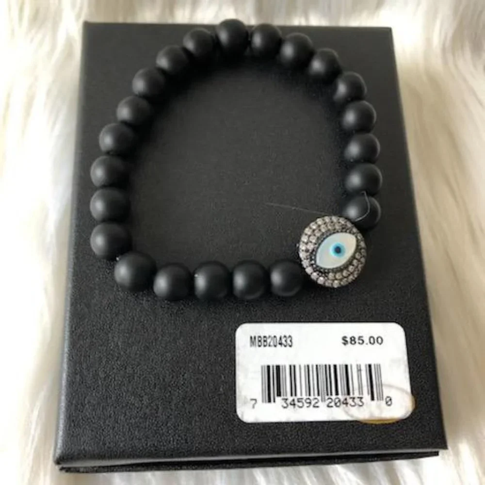 Evil Eye Beaded Stretch Bracelet